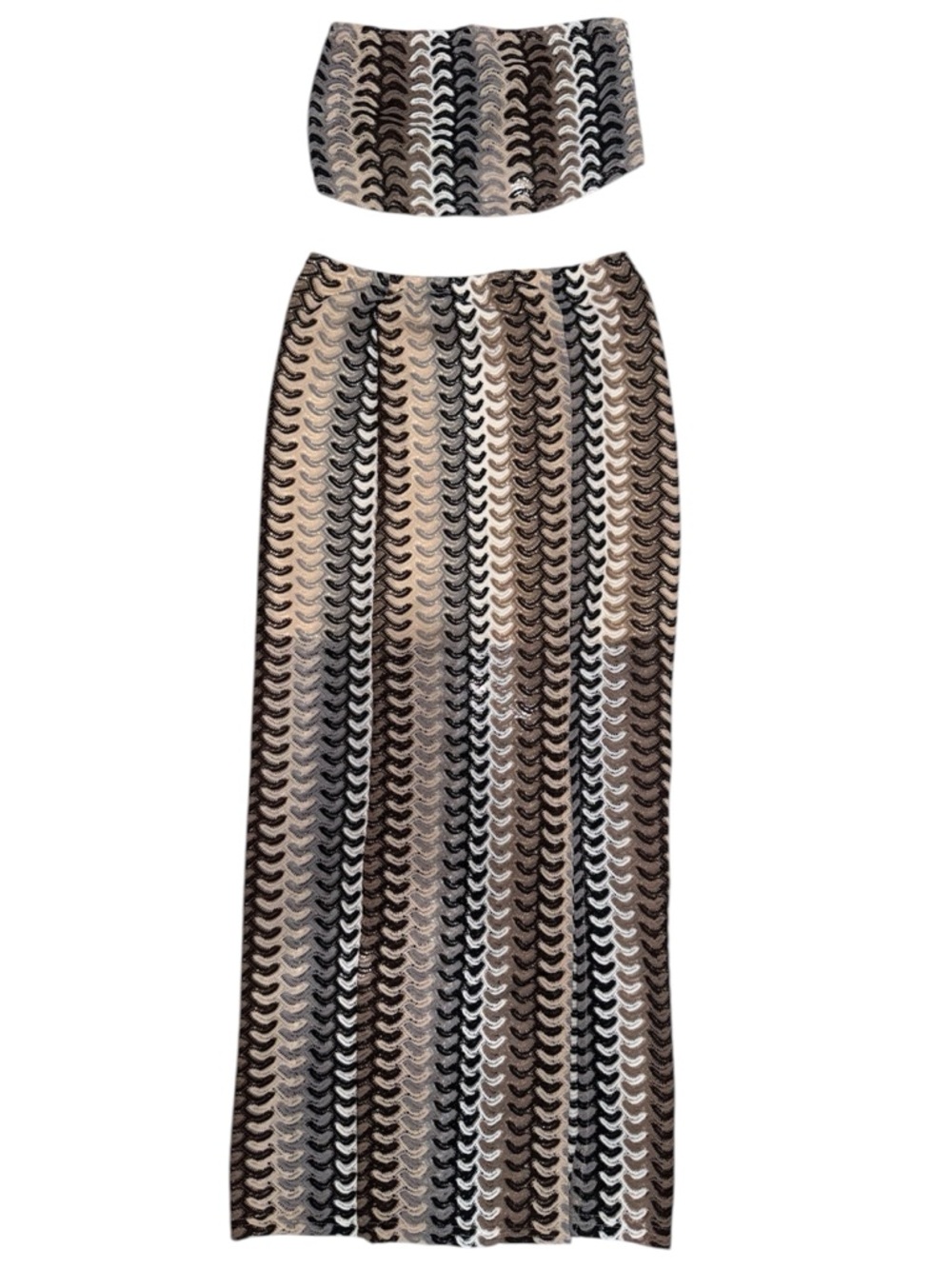 SHEIN Knitted two piece skirt tube top NWOT